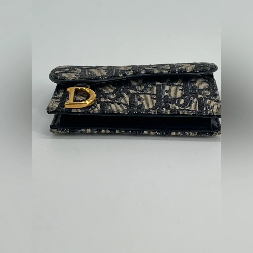 Cristian Dior Oblique Saddle Card Holder Wallet